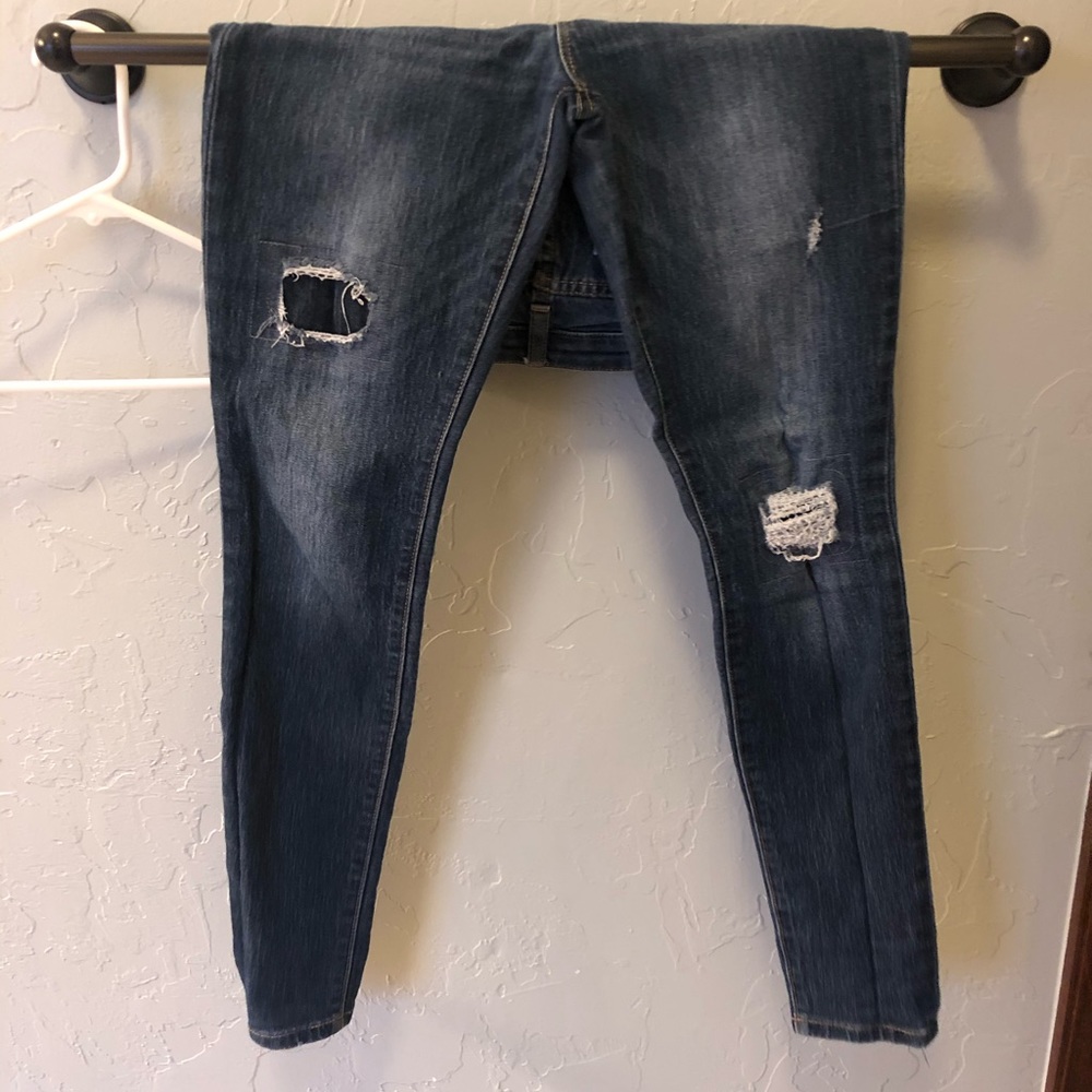 Gap Distressed Patchwork Jegging/Legging Jeans